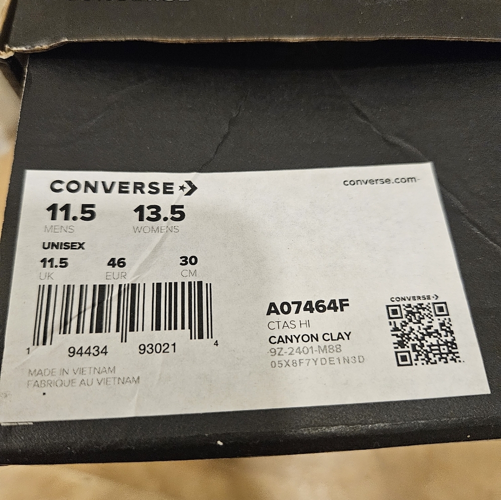 Converse Chuck Taylor All Stars Canvas Men’s 11.5 Women’s 13.5 High Top - Picture 7 of 7